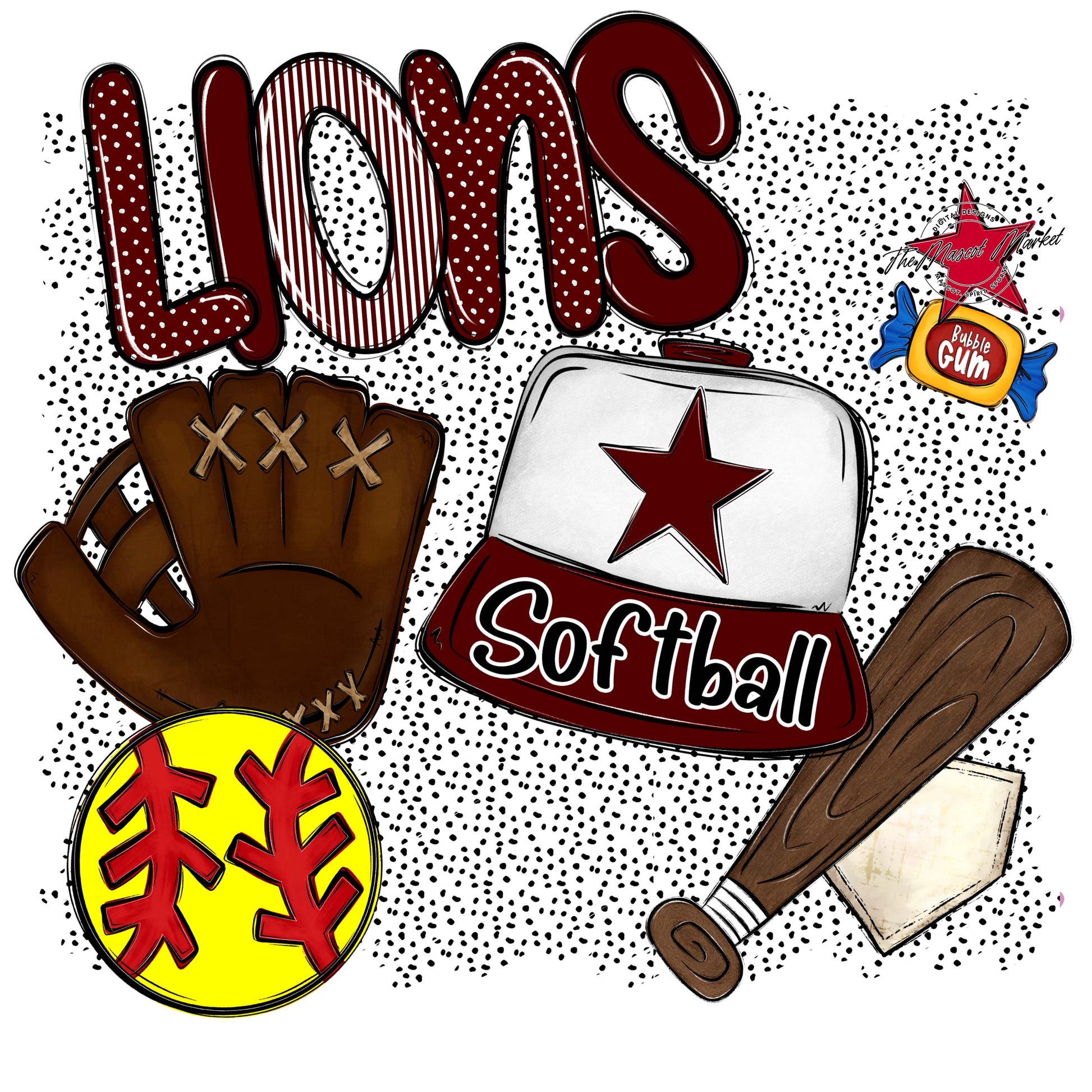 Lions Softball Spirit-Maroon
