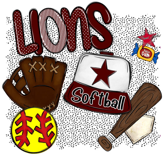 Lions Softball Spirit-Maroon