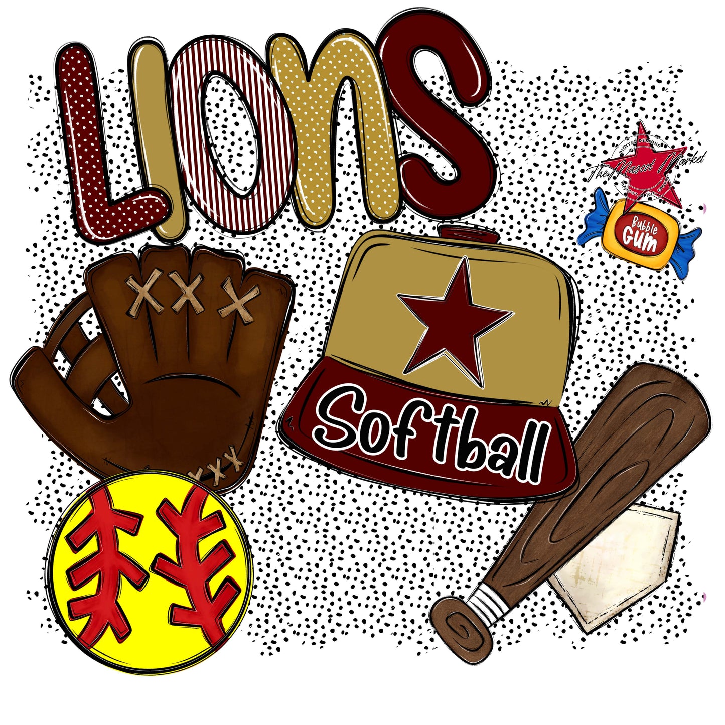 Lions Softball Spirit-Maroon & Gold