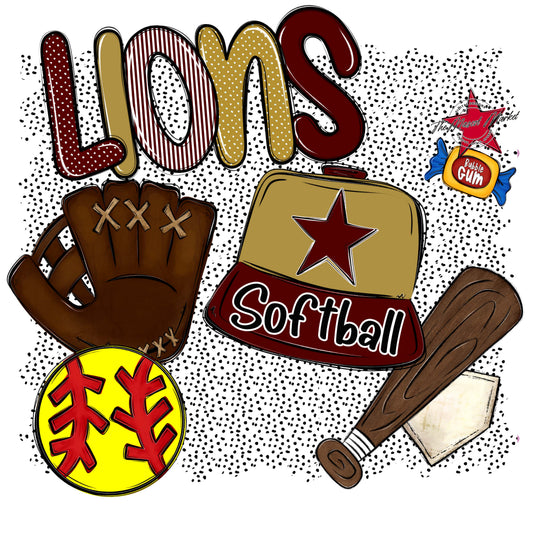 Lions Softball Spirit-Maroon & Gold