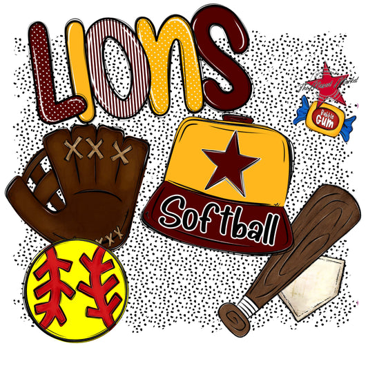 Lions Softball Spirit-Maroon & Yellow
