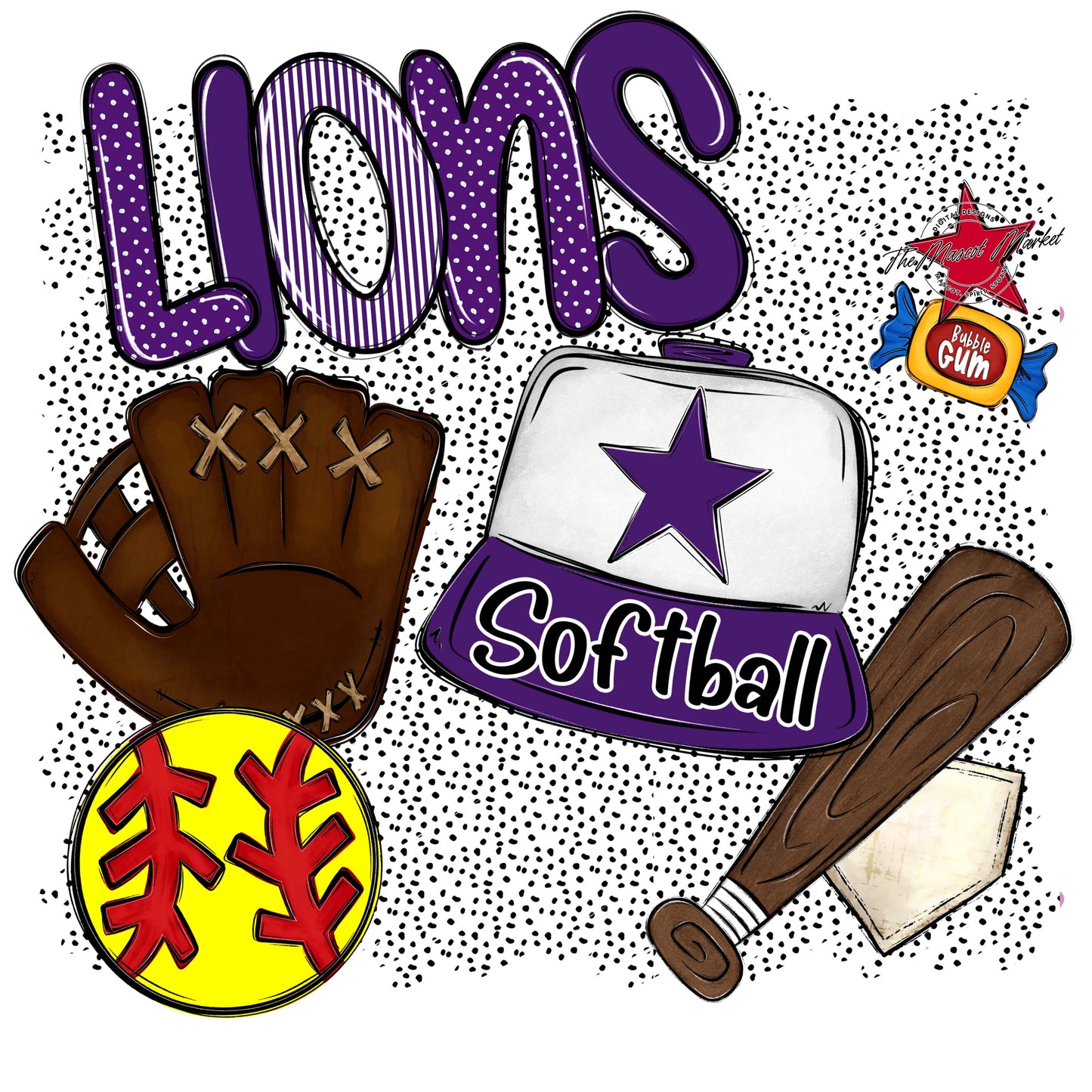 Lions Softball Spirit-Purple