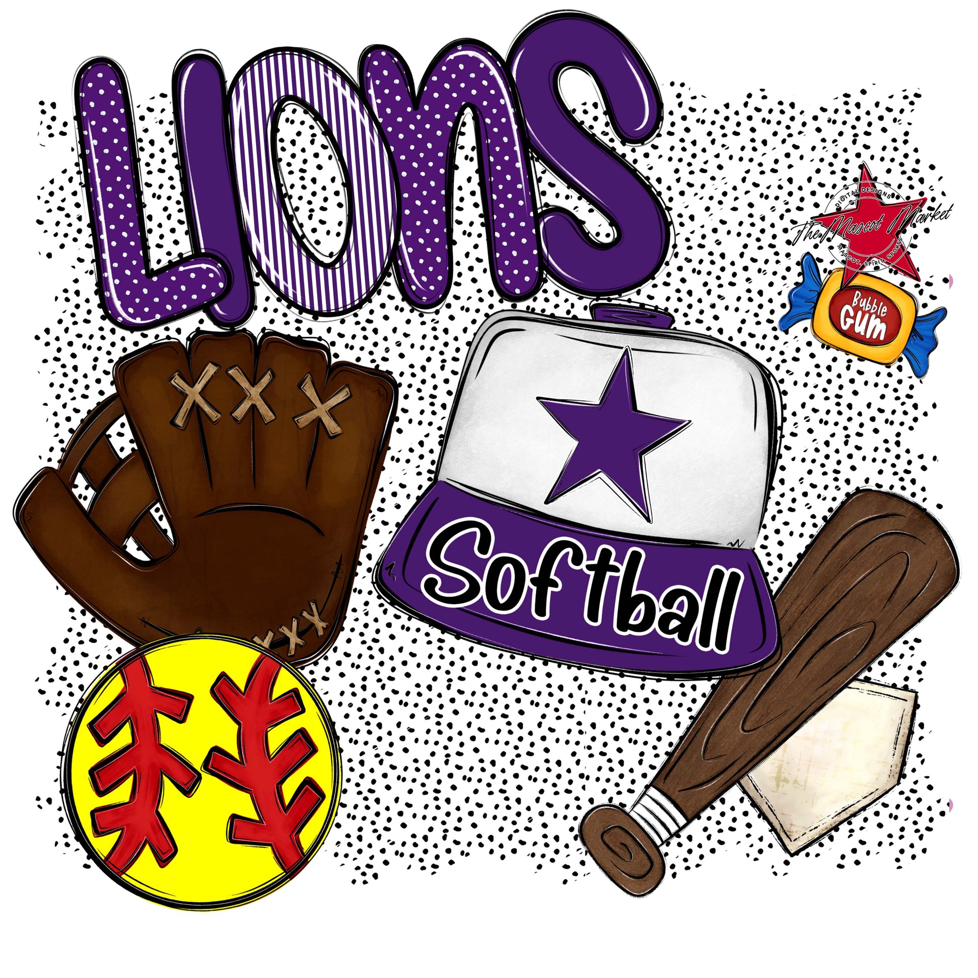Lions Softball Spirit-Purple
