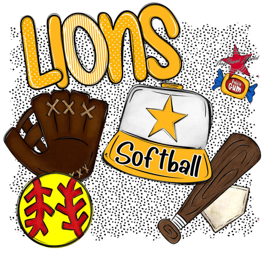 Lions Softball Spirit-Yellow