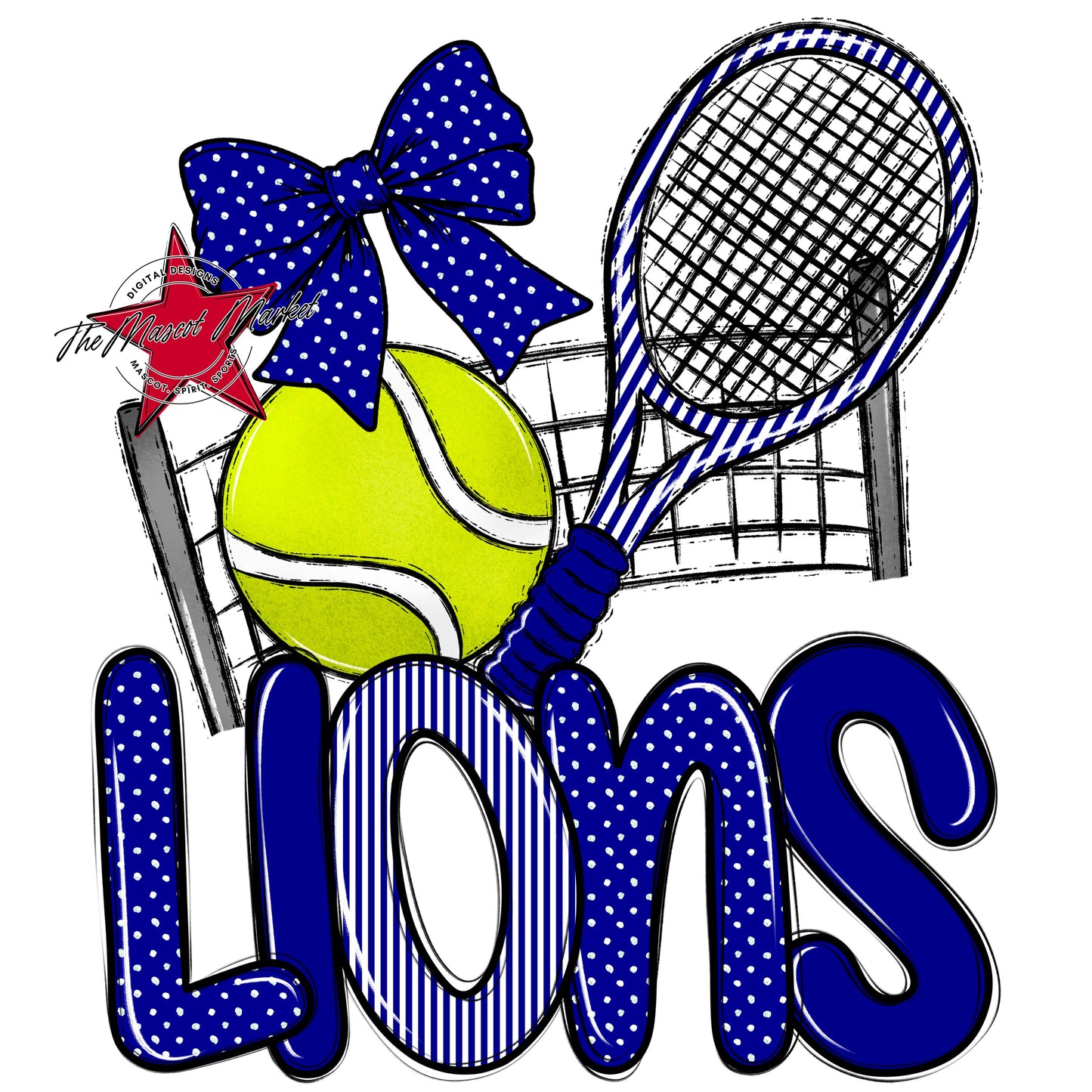 Lions Tennis Spirit Design-Blue