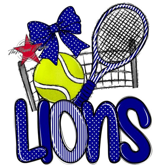Lions Tennis Spirit Design-Blue