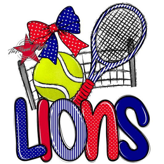 Lions Tennis Spirit Design-Blue & Red