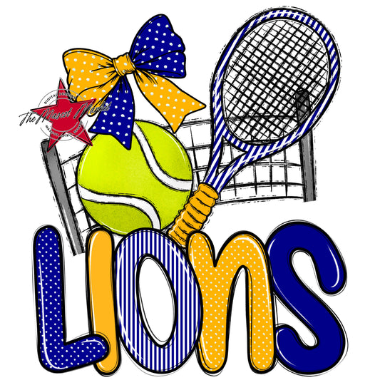 Lions Tennis Spirit Design-Blue & Yellow