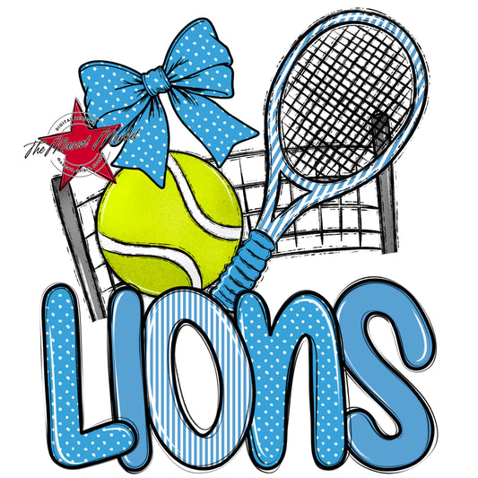 Lions Tennis Spirit Design-Carolina Blue