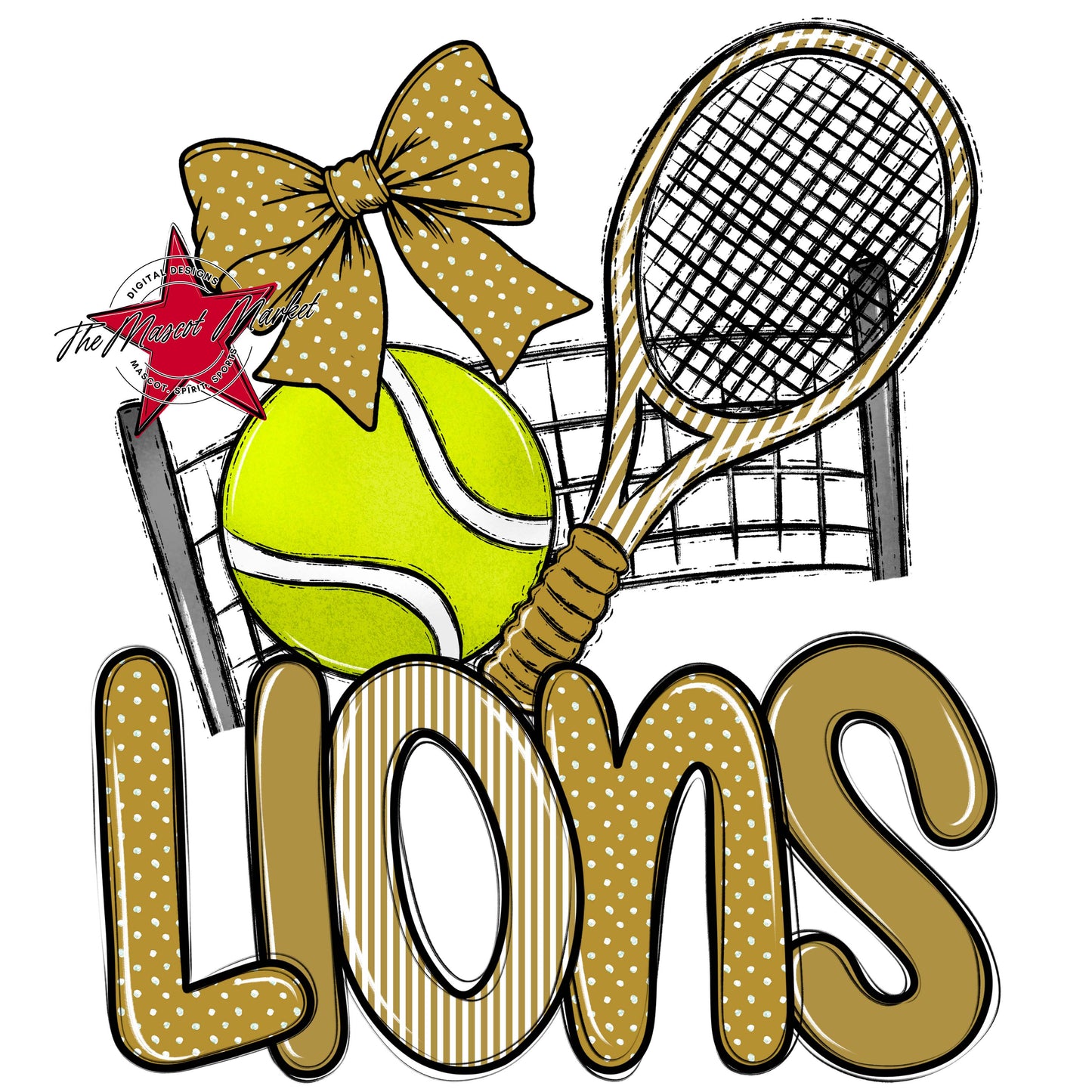Lions Tennis Spirit Design-Gold