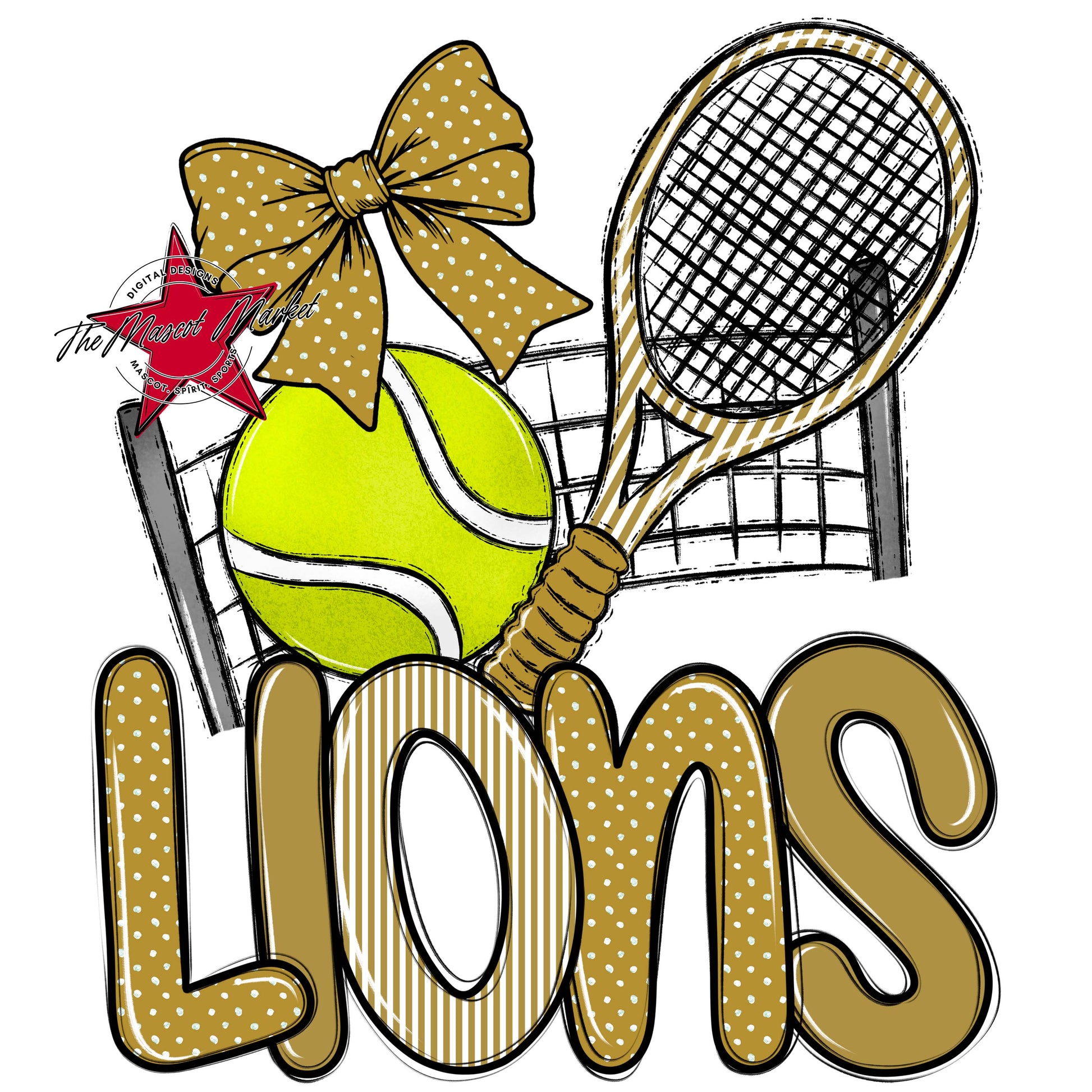 Lions Tennis Spirit Design-Gold