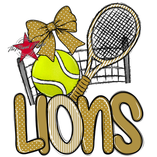 Lions Tennis Spirit Design-Gold