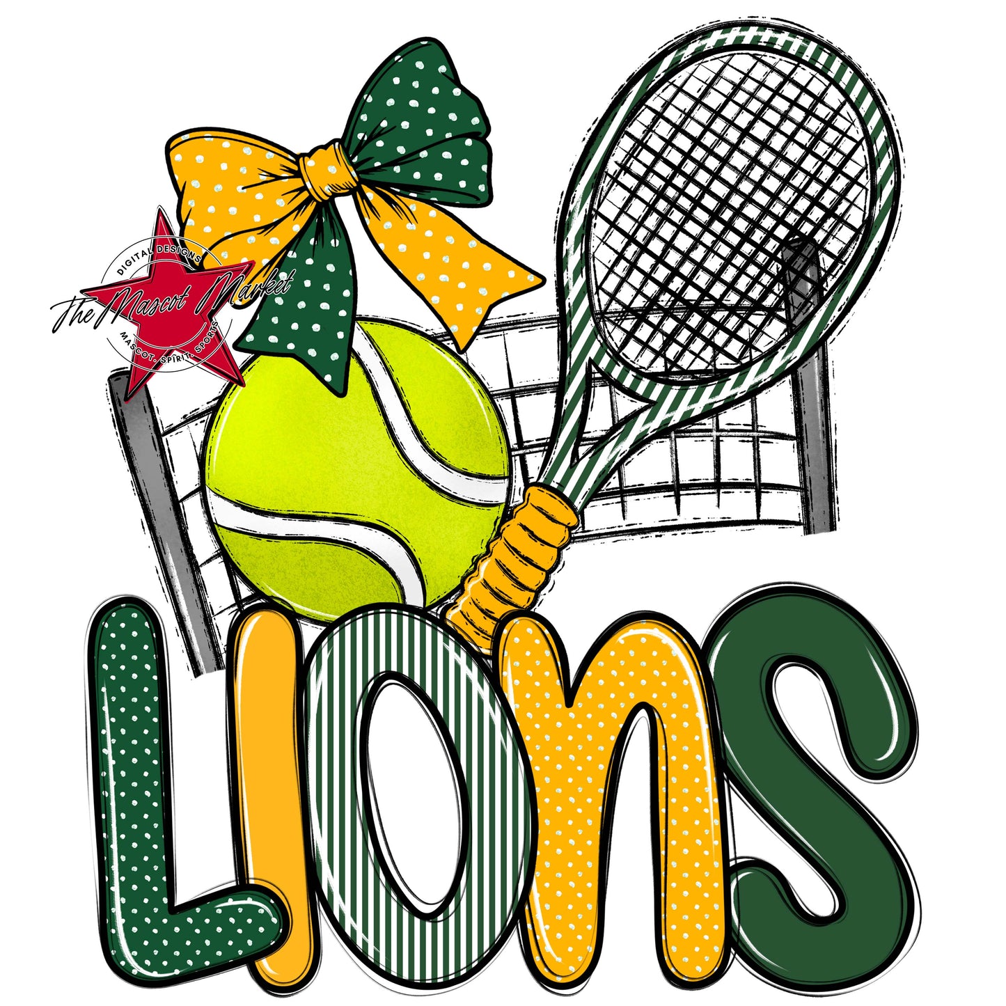 Lions Tennis Spirit Design-Green & Yellow