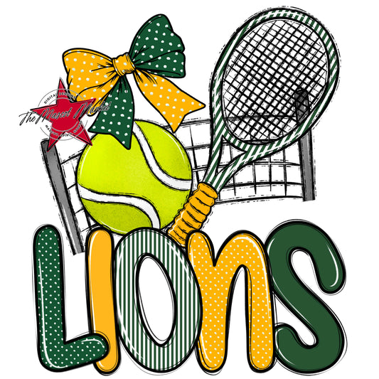 Lions Tennis Spirit Design-Green & Yellow
