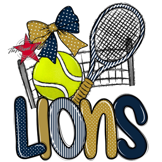 Lions Tennis Spirit Design-Navy & Gold