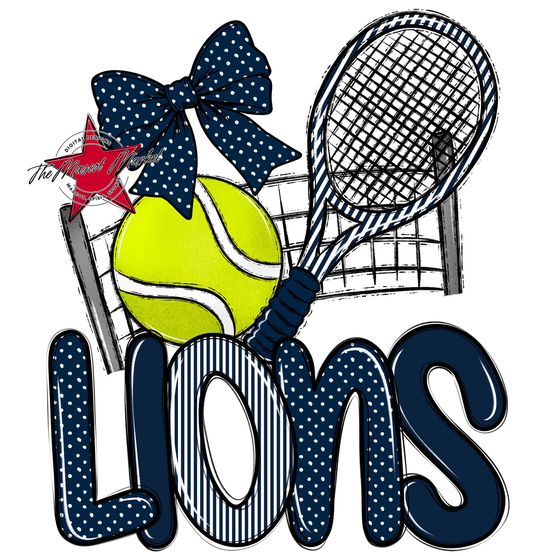 Lions Tennis Spirit Design-Navy