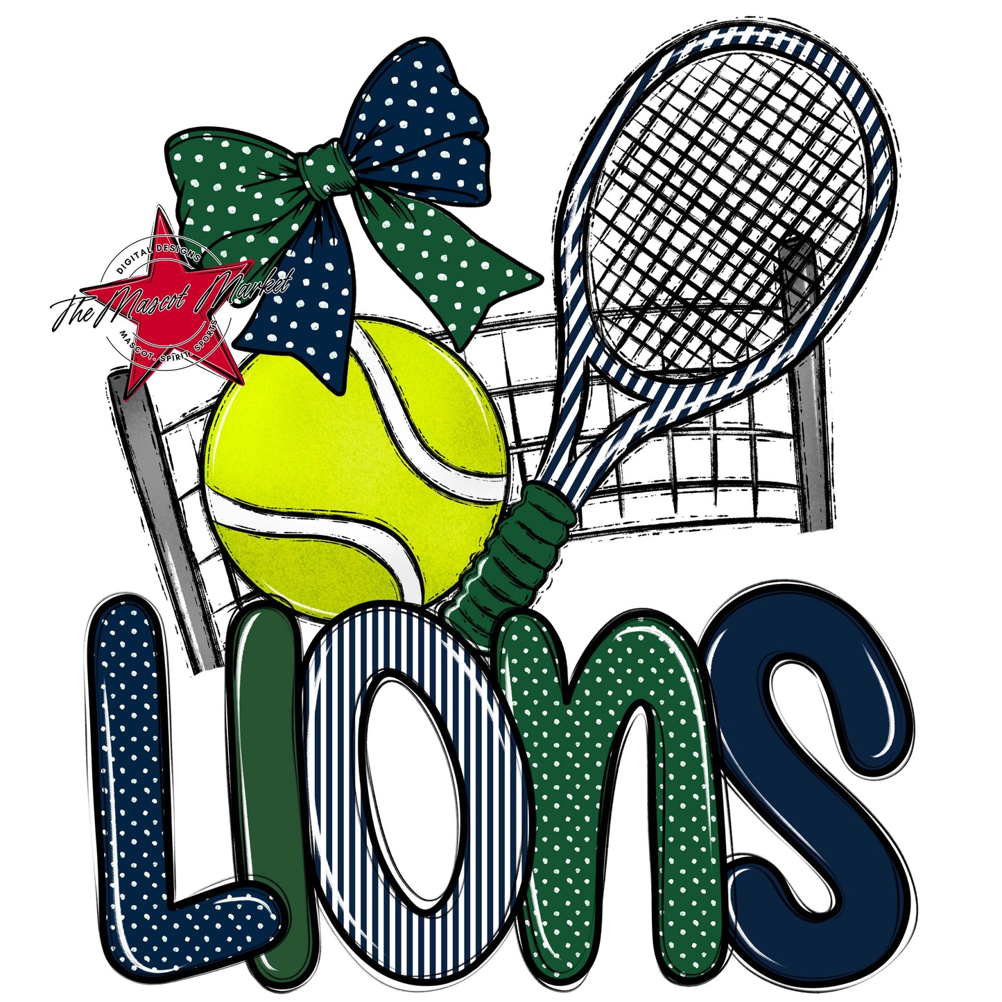Lions Tennis Spirit Design-Navy & Green