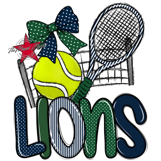 Lions Tennis Spirit Design-Navy & Green