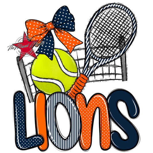 Lions Tennis Spirit Design-Navy & Orange