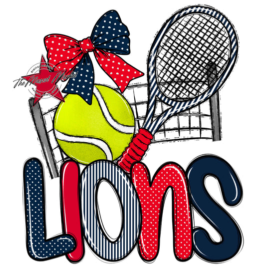 Lions Tennis Spirit Design-Navy & Red