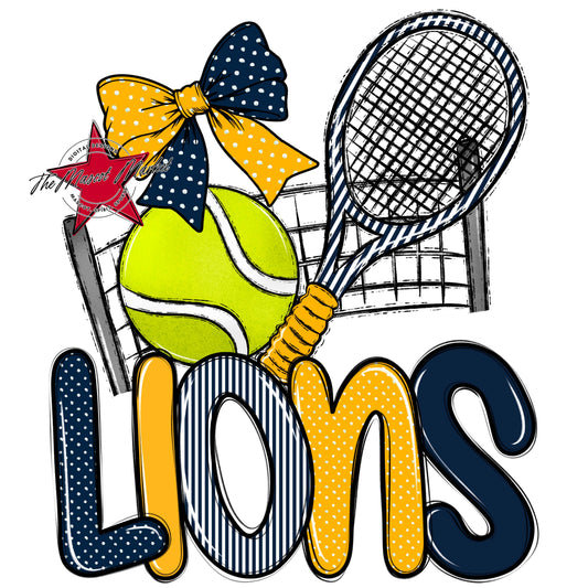 Lions Tennis Spirit Design-Navy & Yellow