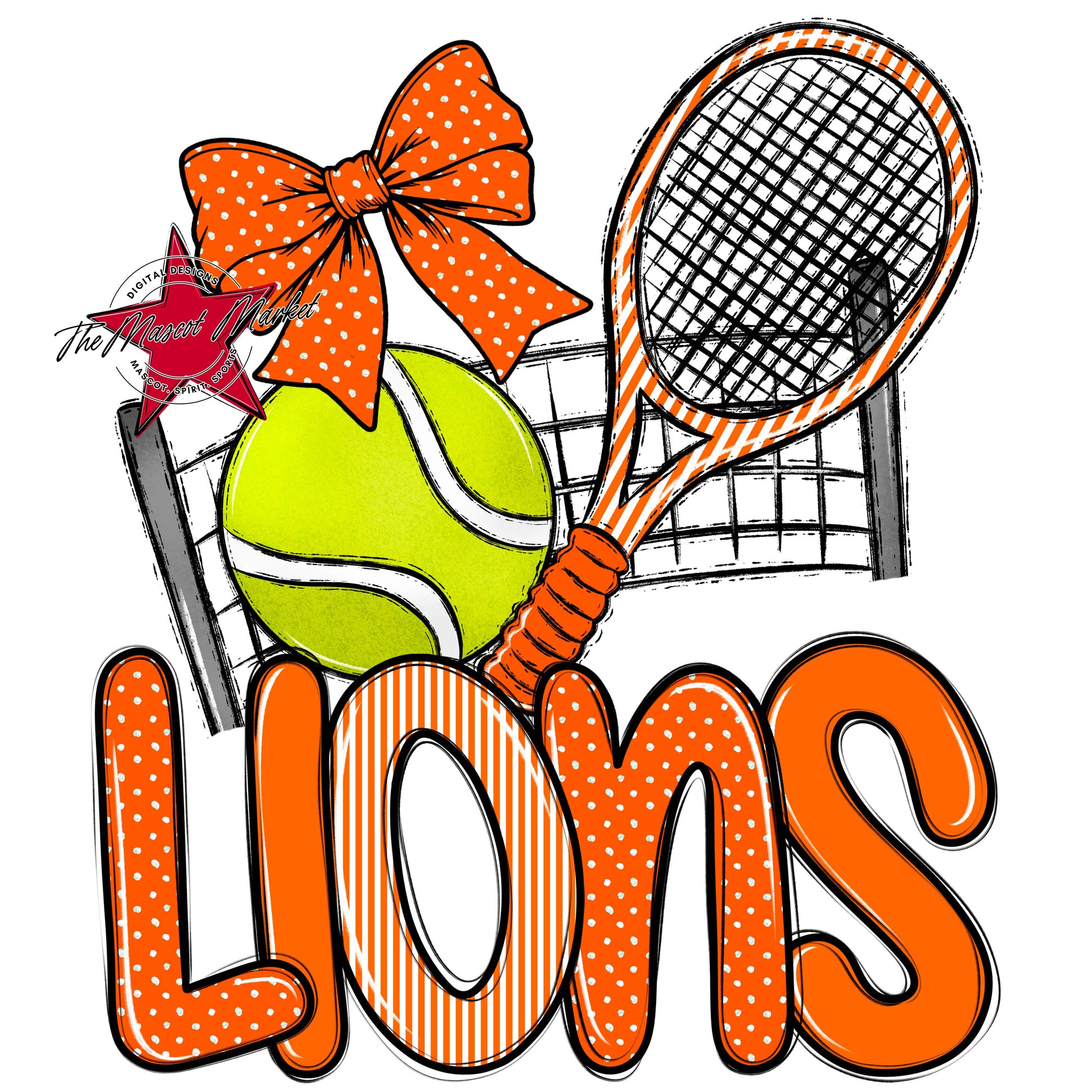Lions Tennis Spirit Design-Orange