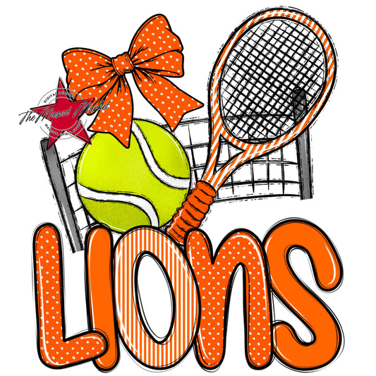 Lions Tennis Spirit Design-Orange