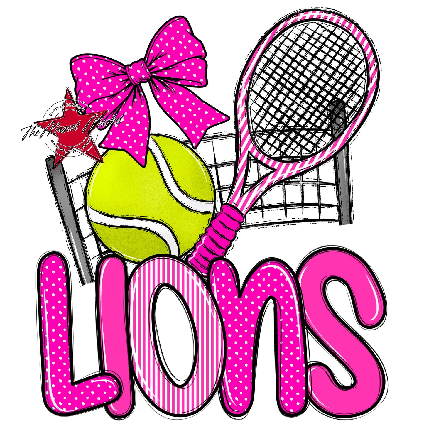 Lions Tennis Spirit Design-Pink