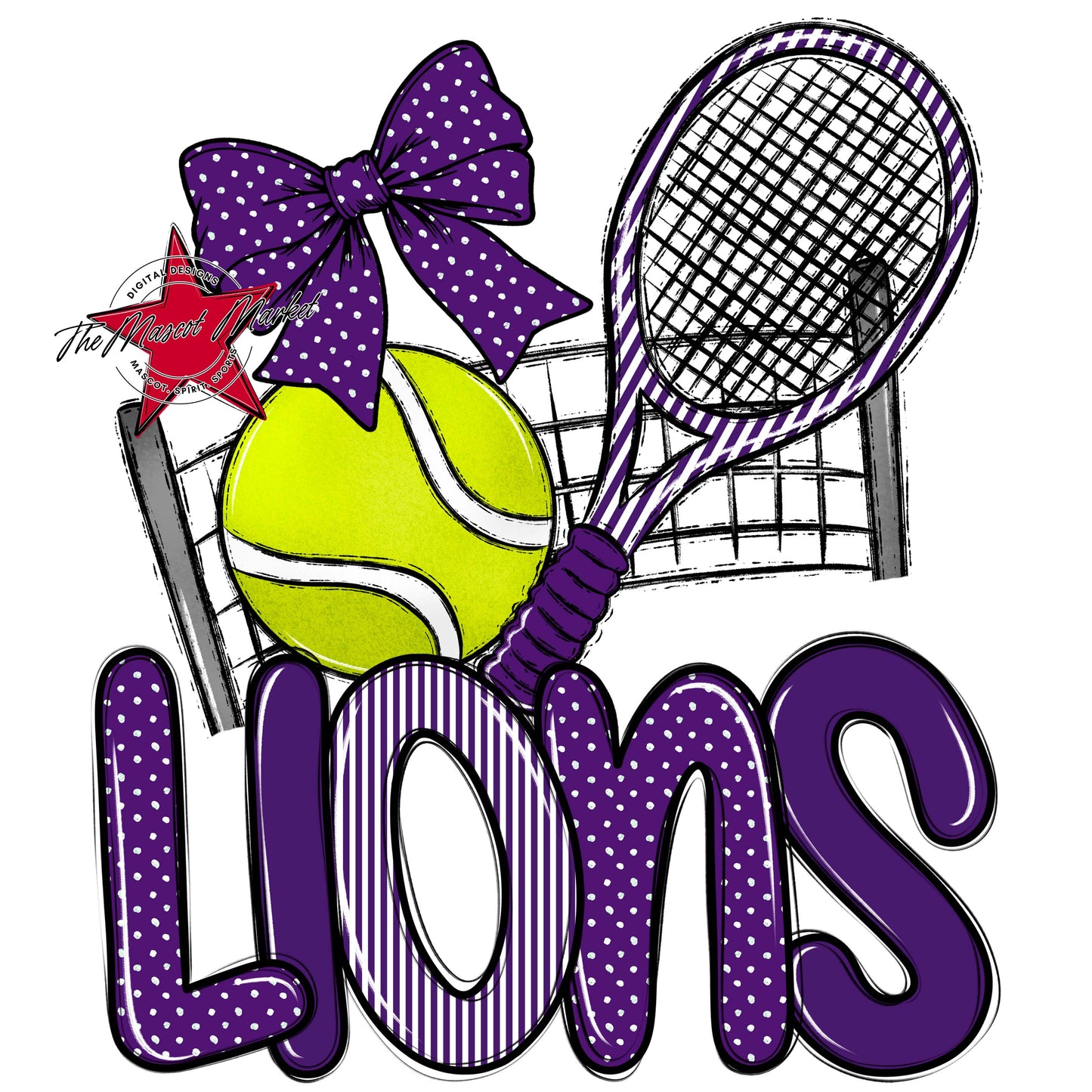 Lions Tennis Spirit Design-Purple