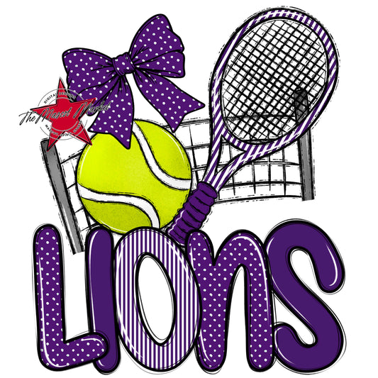 Lions Tennis Spirit Design-Purple