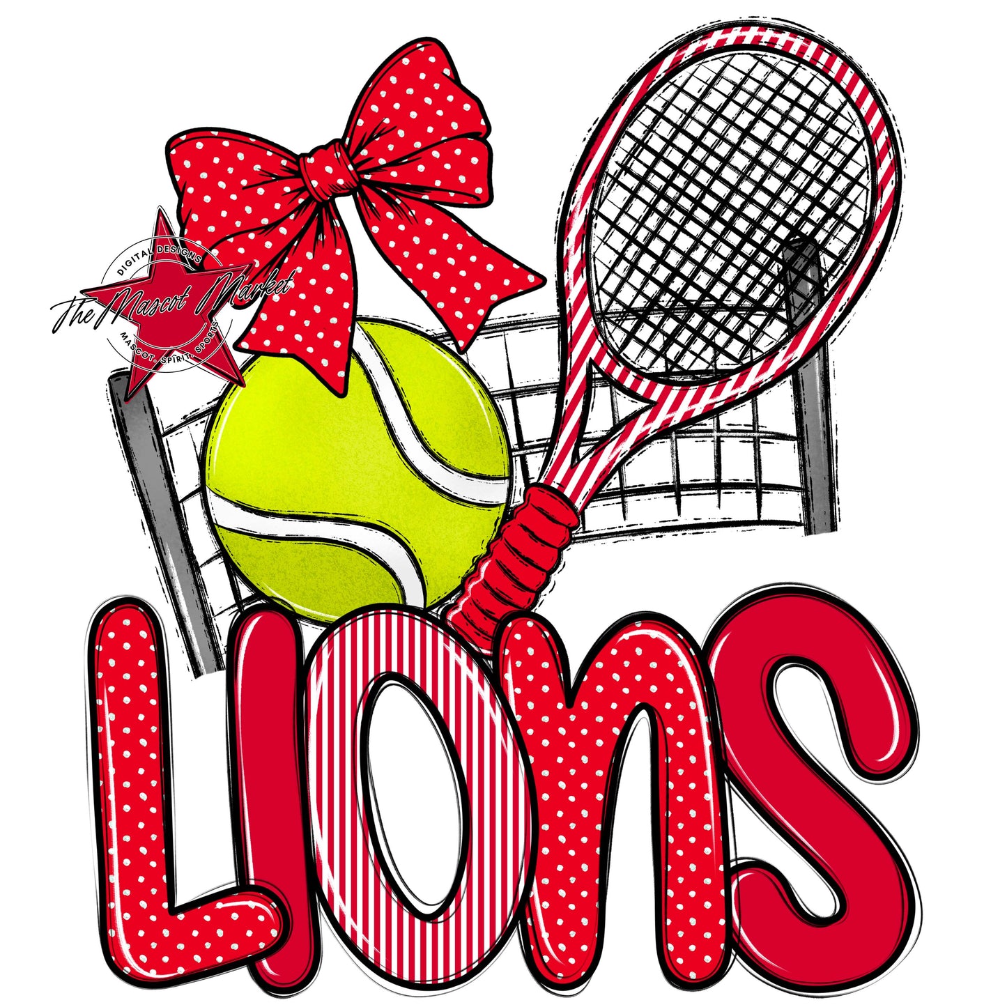 Lions Tennis Spirit Design-Red
