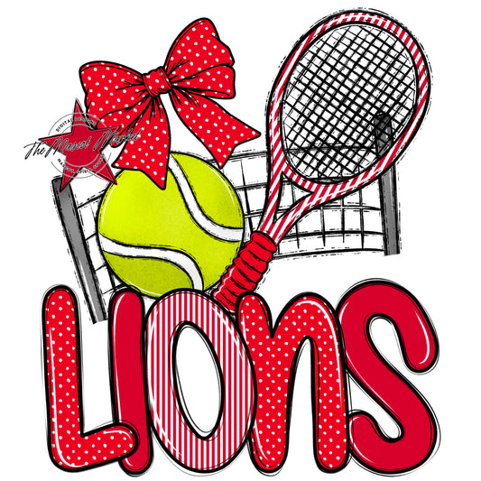 Lions Tennis Spirit Design-Red