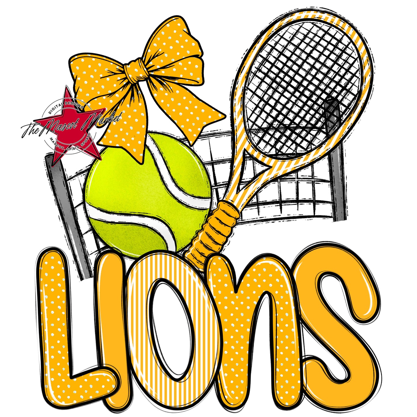 Lions Tennis Spirit Design-Yellow