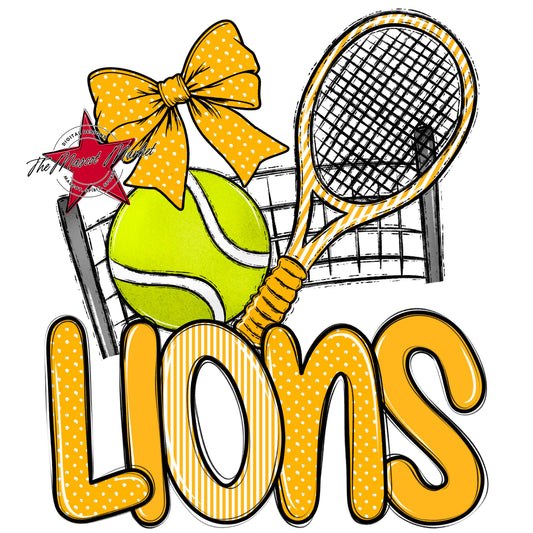 Lions Tennis Spirit Design-Yellow