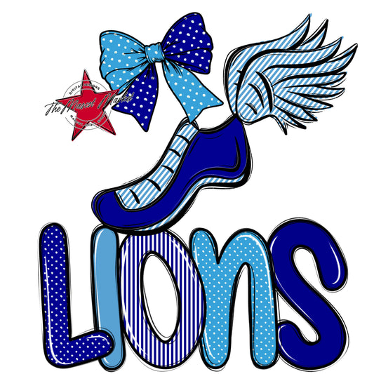 Lions Track Spirit Design-Blue & Carolina Blue