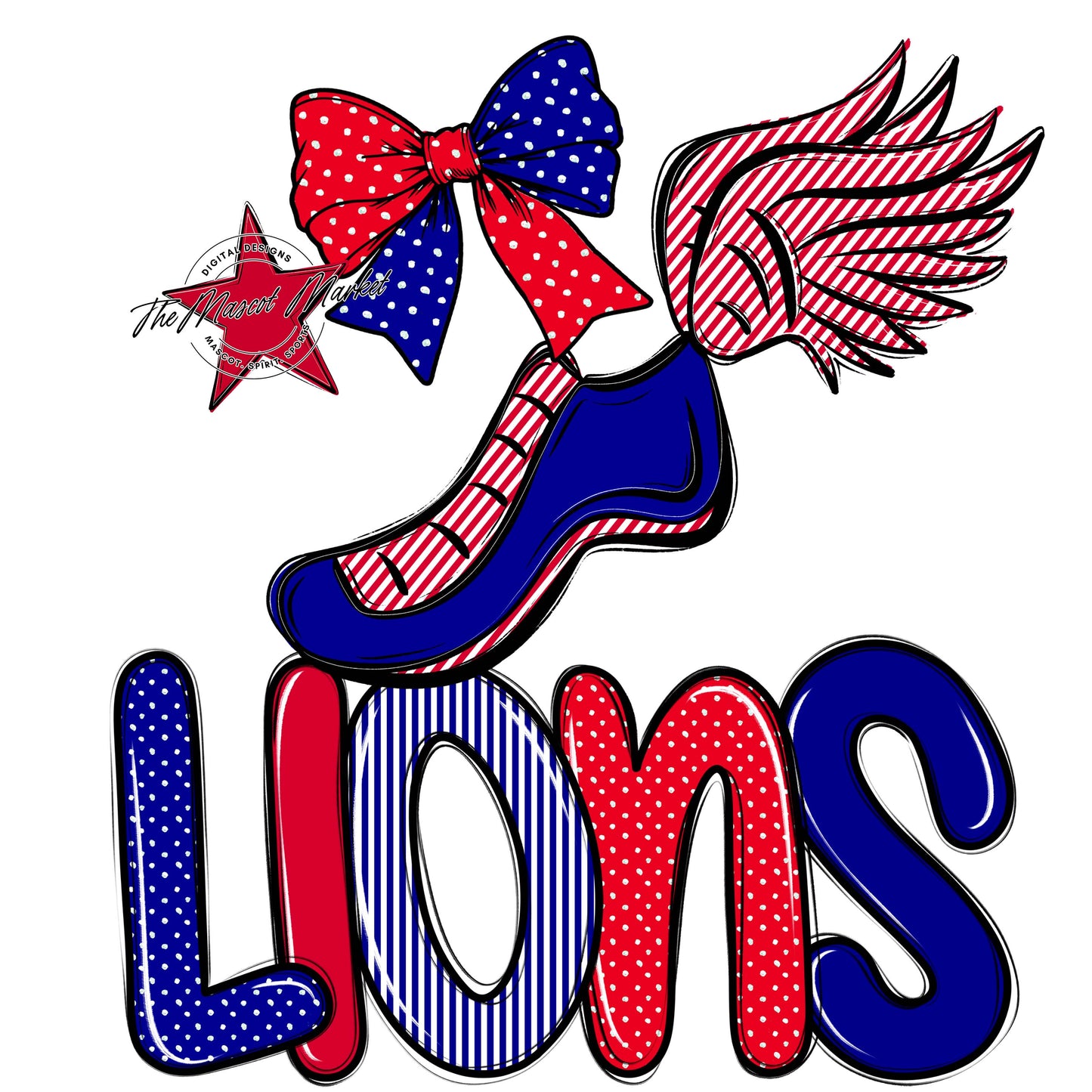 Lions Track Spirit Design-Blue & Red