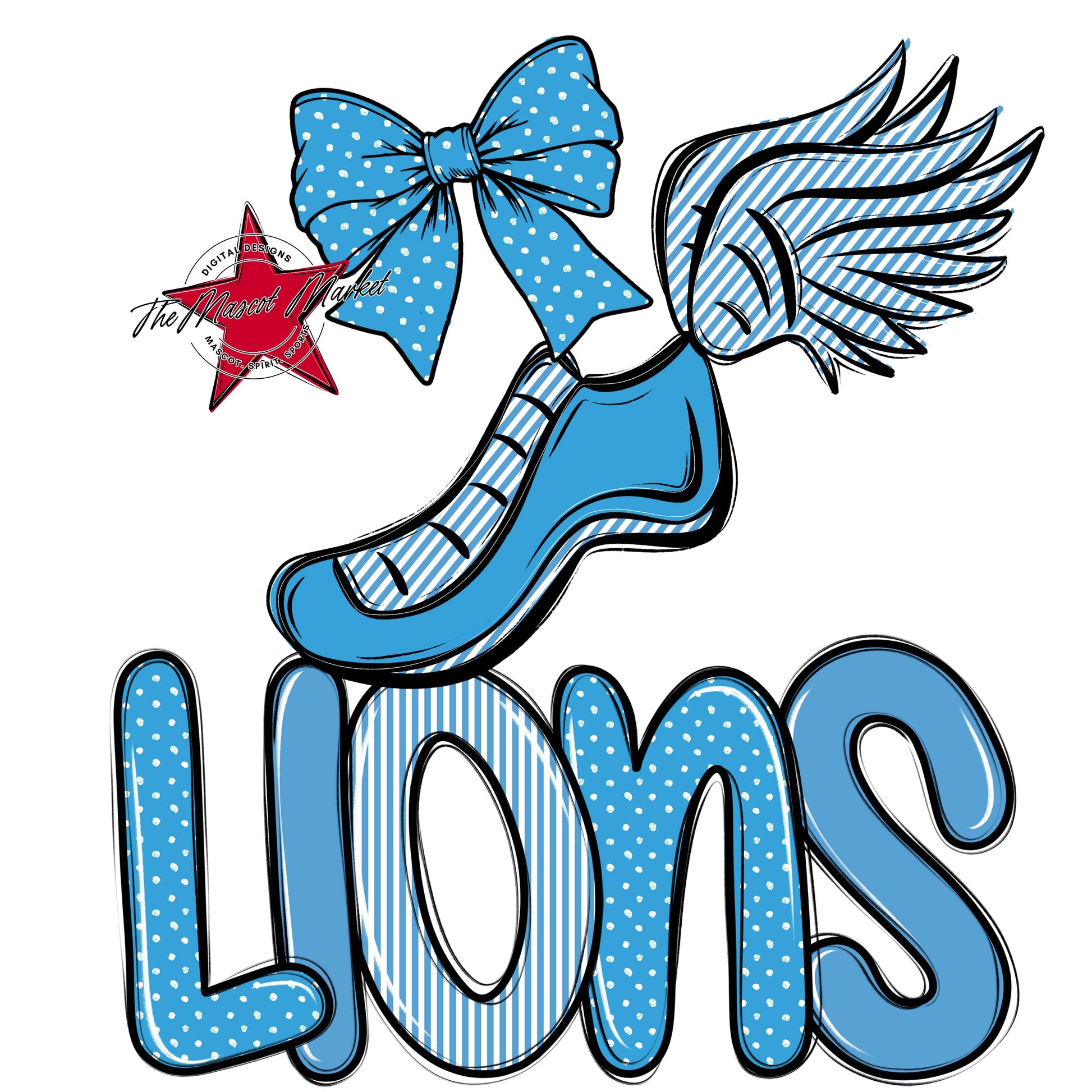 Lions Track Spirit Design-Carolina Blue