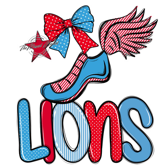 Lions Track Spirit Design-Carolina Blue & Red
