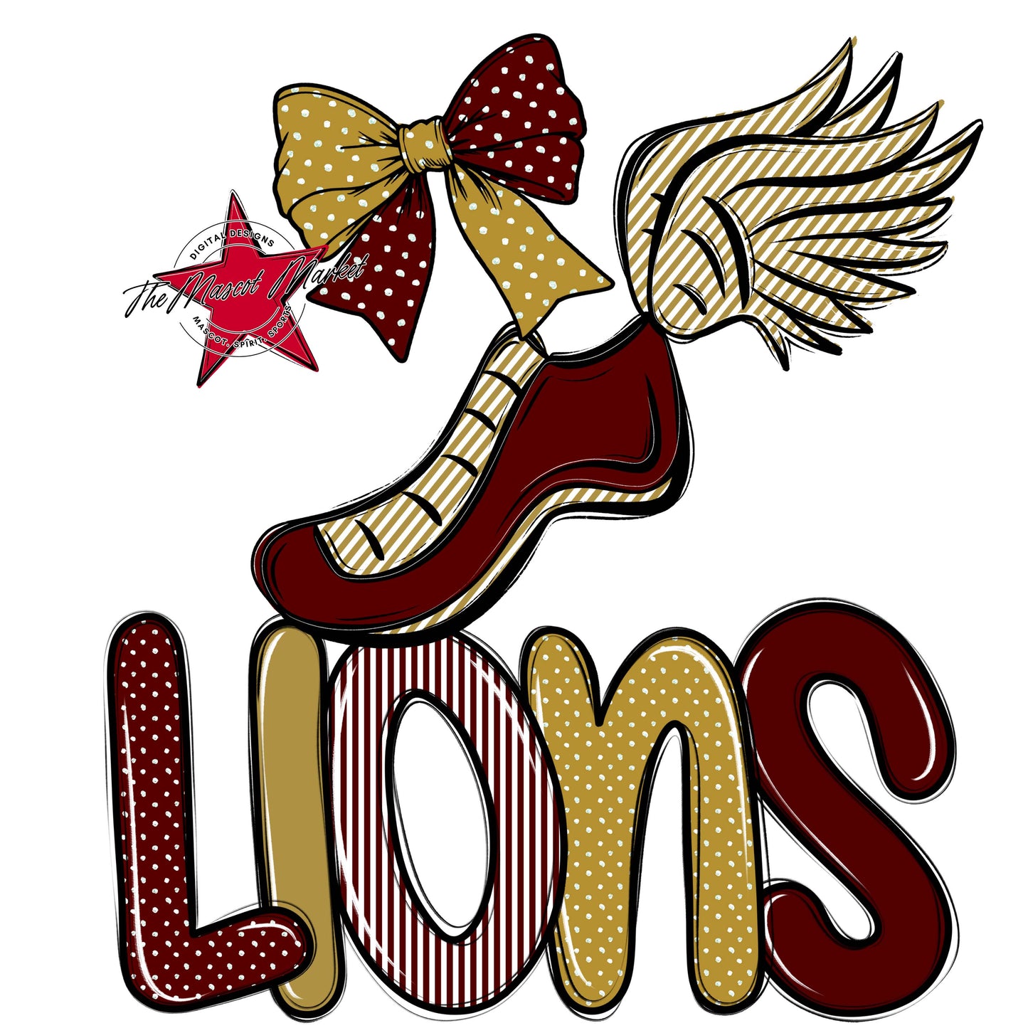 Lions Track Spirit Design-Maroon & Gold