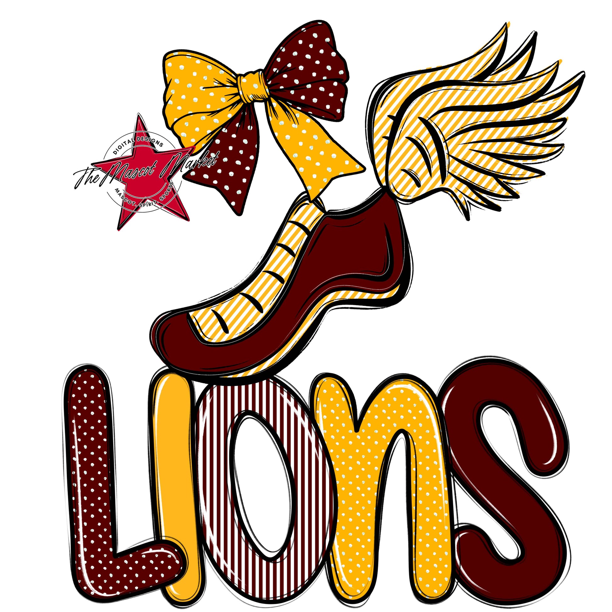 Lions Track Spirit Design-Maroon & Yellow