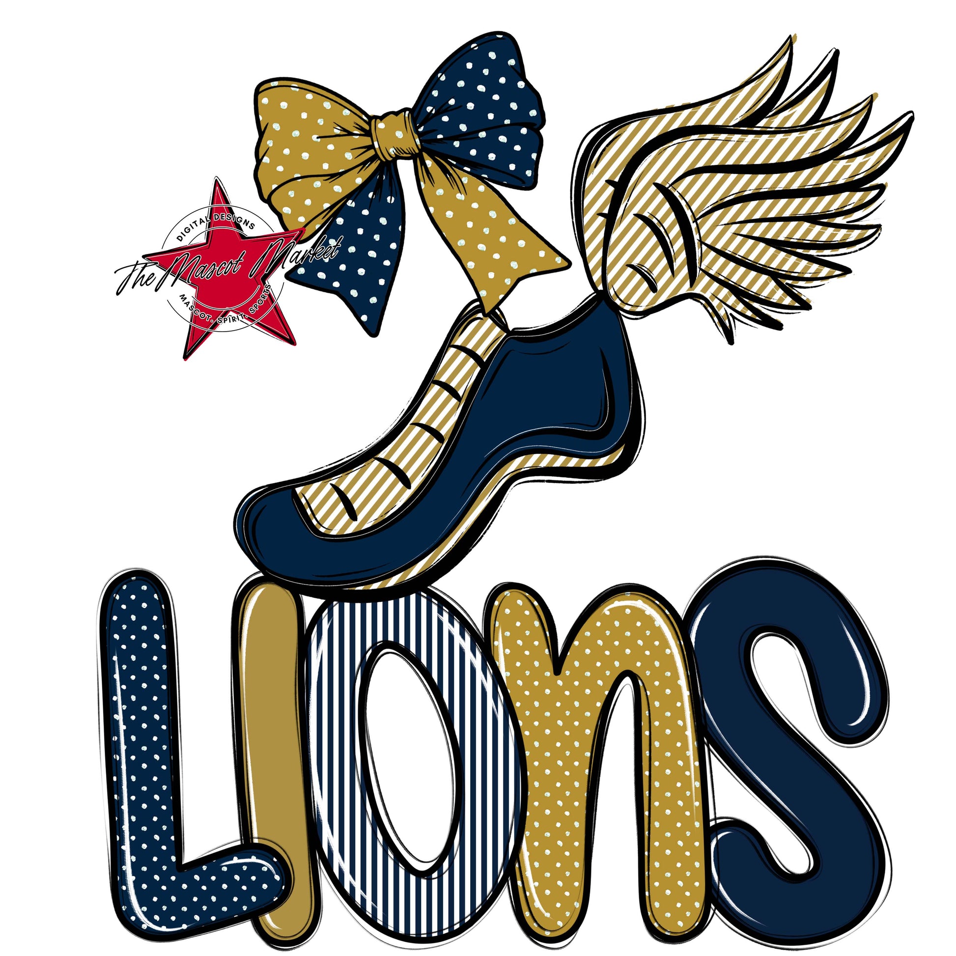 Lions Track Spirit Design-Navy & Gold
