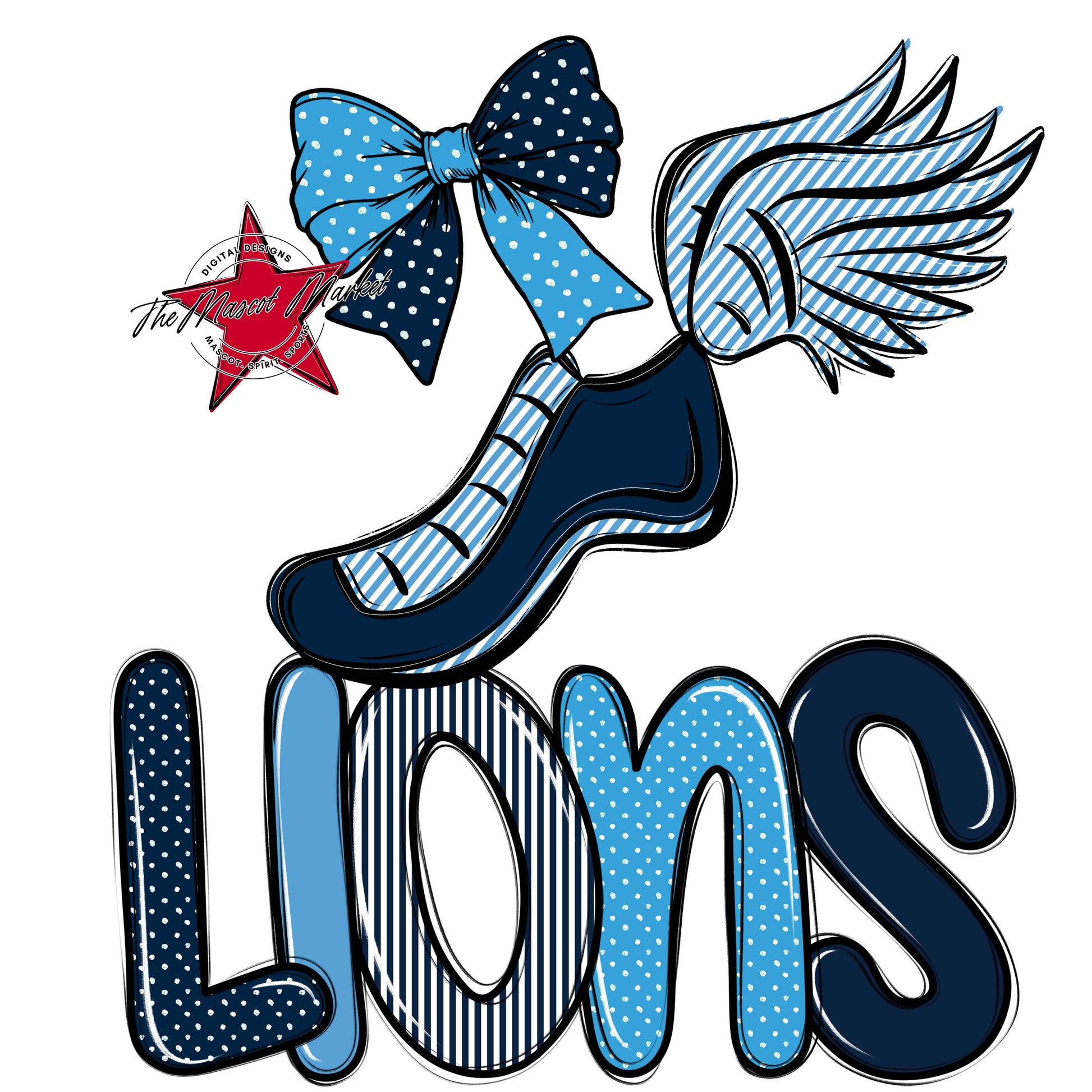 Lions Track Spirit Design-Navy & Carolina Blue