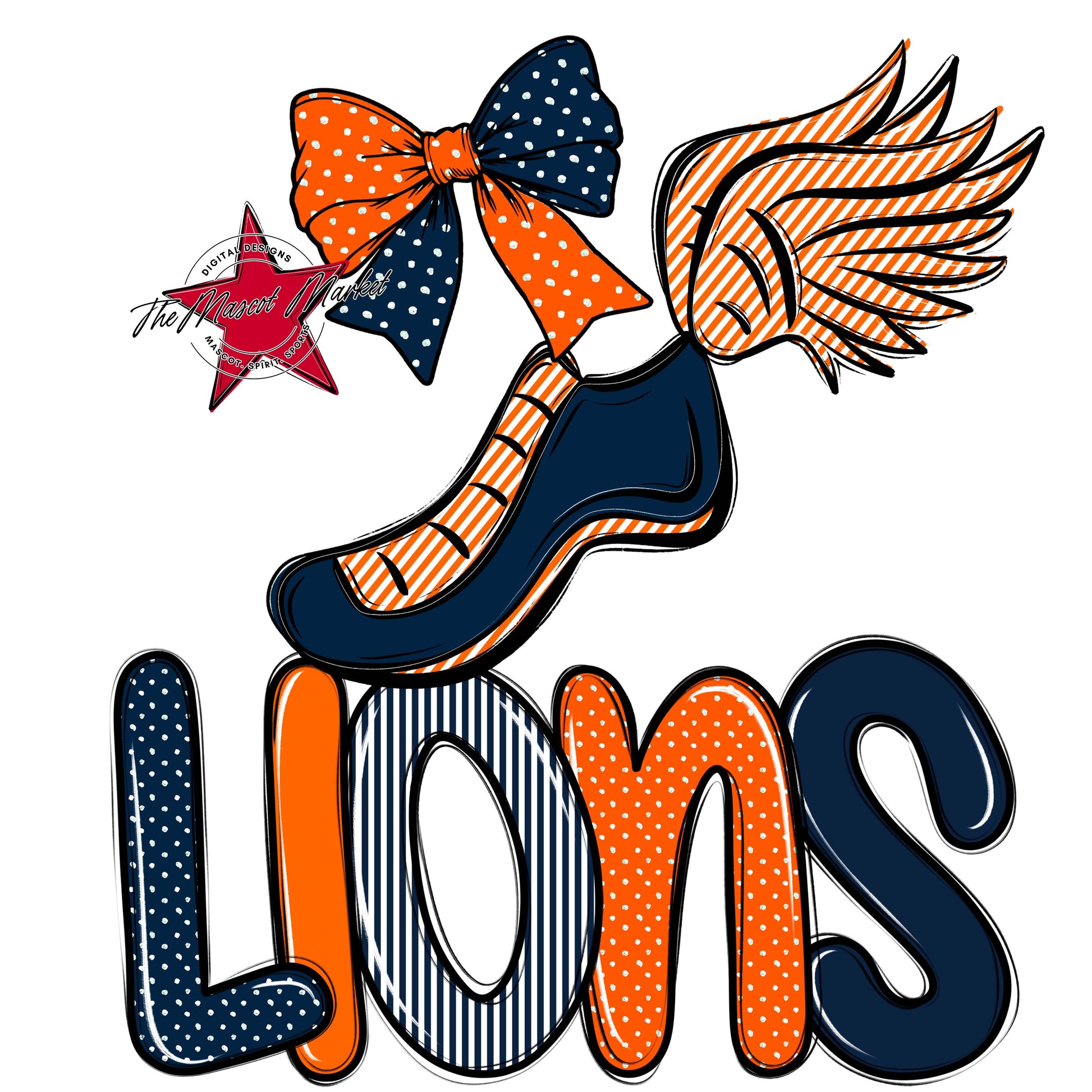 Lions Track Spirit Design-Navy & Orange