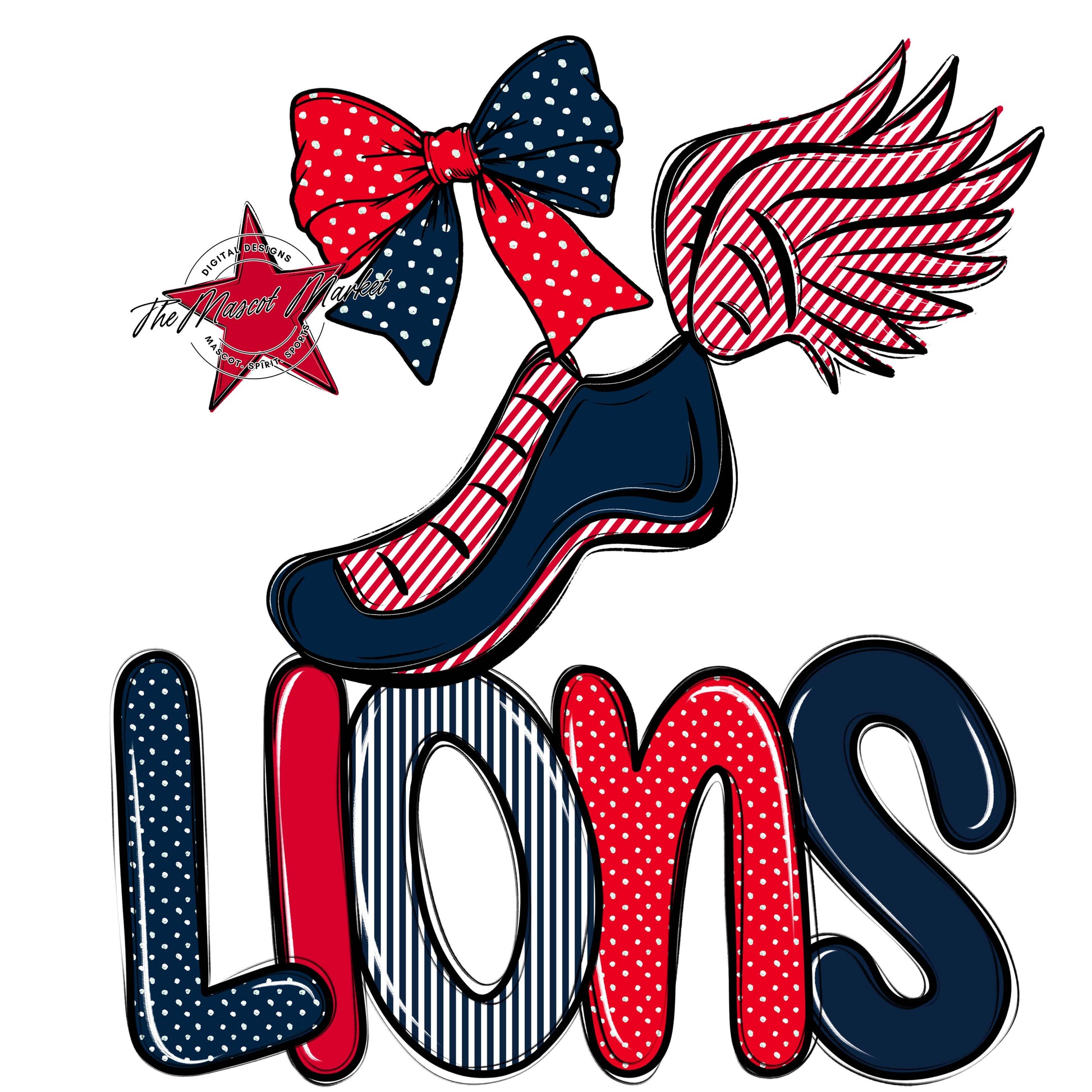 Lions Track Spirit Design-Navy & Red