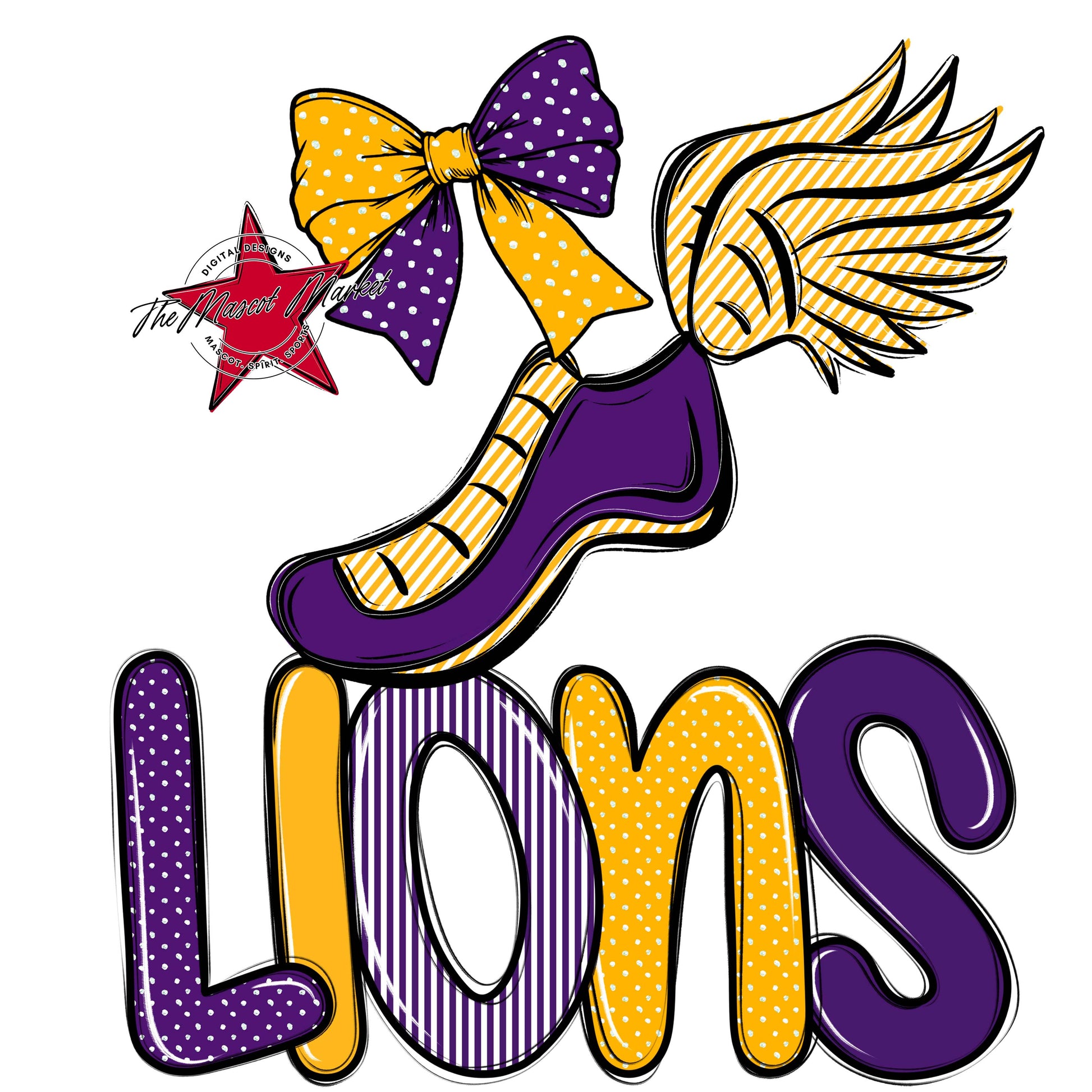 Lions Track Spirit Design-Purple & Yellow