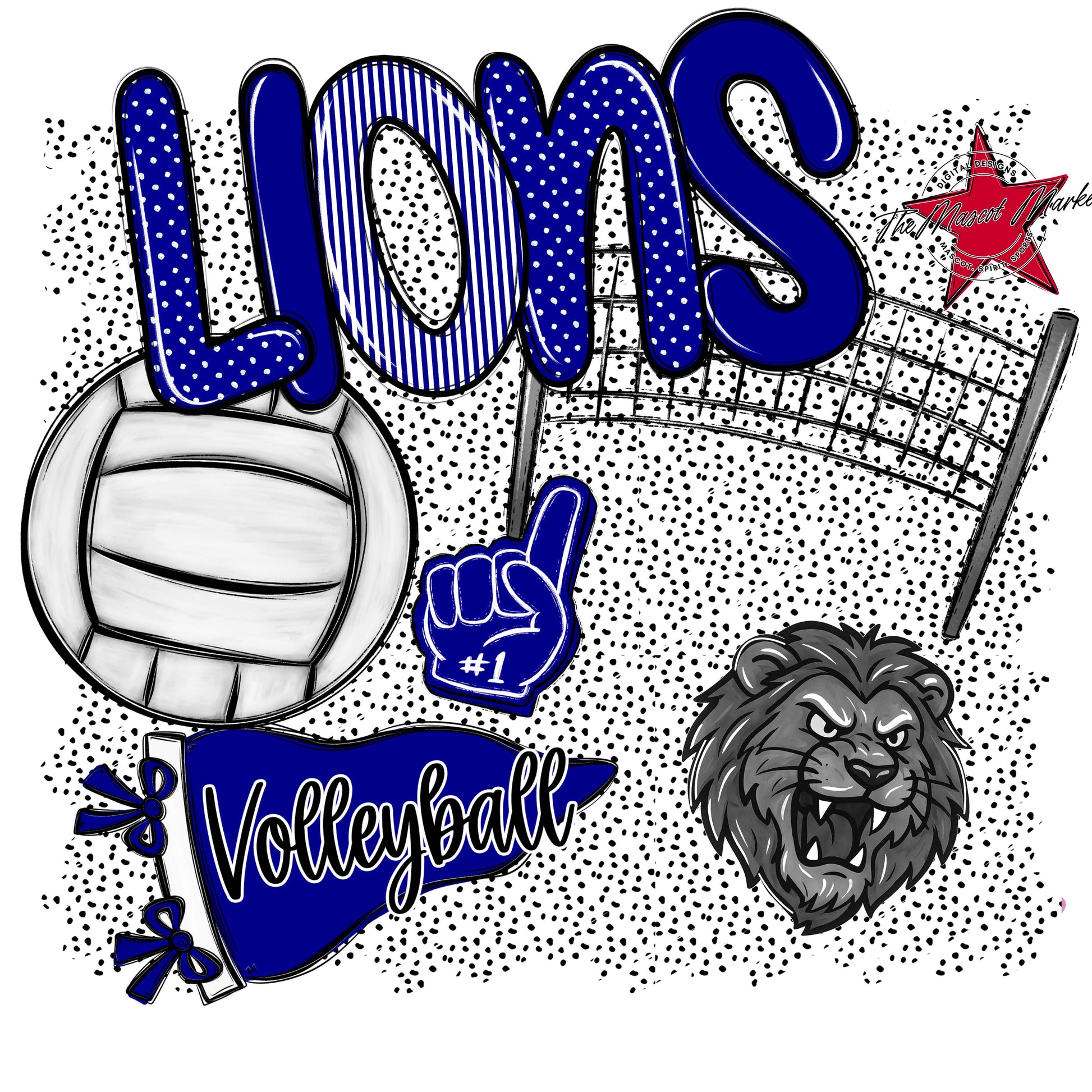 Lions Volleyball Spirit-Blue