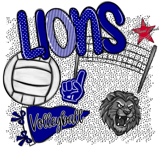 Lions Volleyball Spirit-Blue