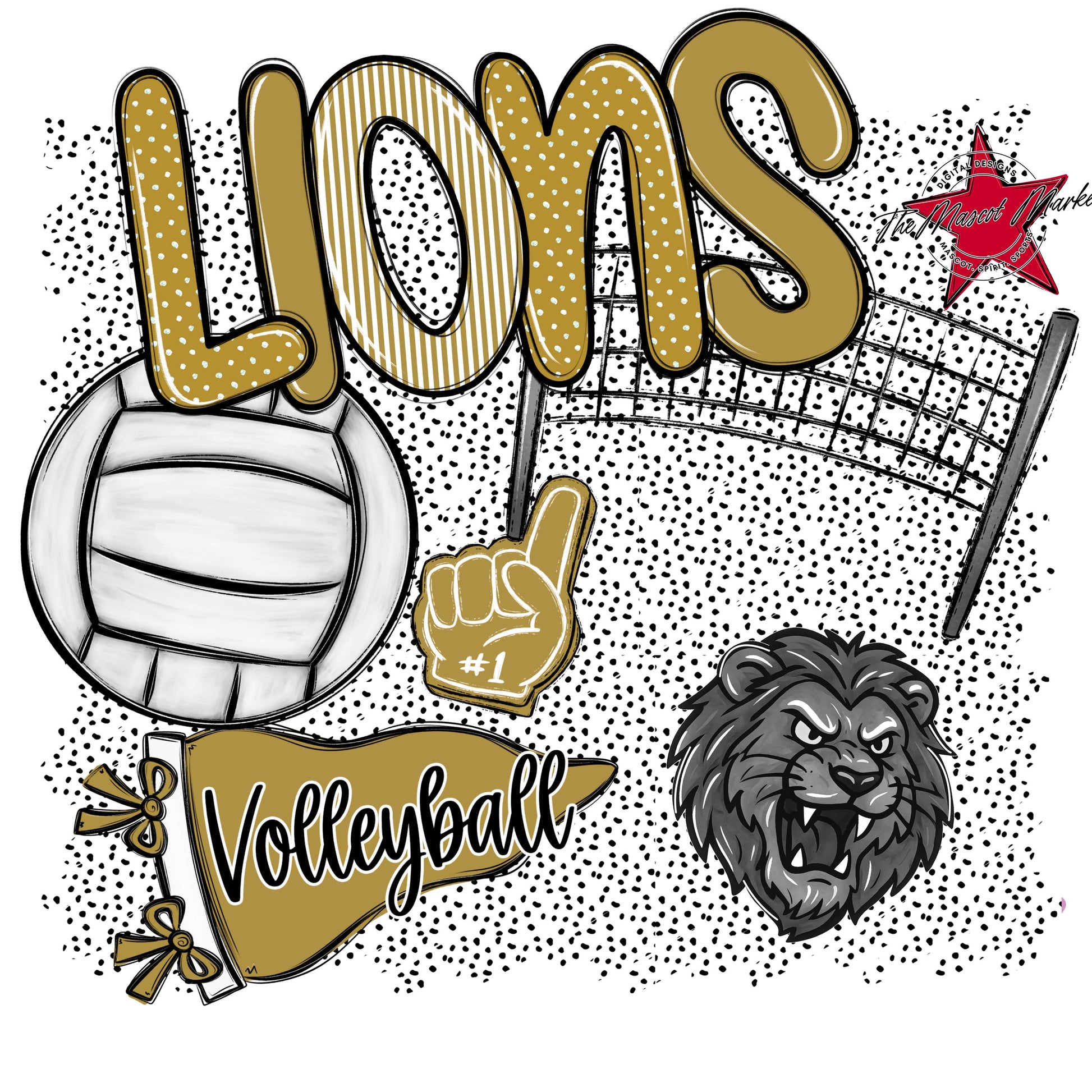 Lions Volleyball Spirit-Gold