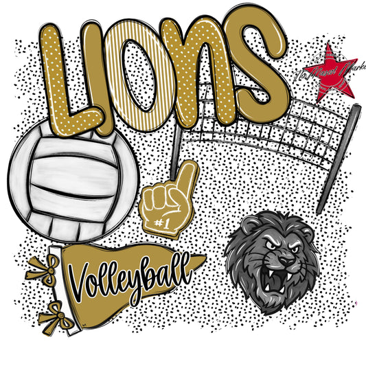 Lions Volleyball Spirit-Gold