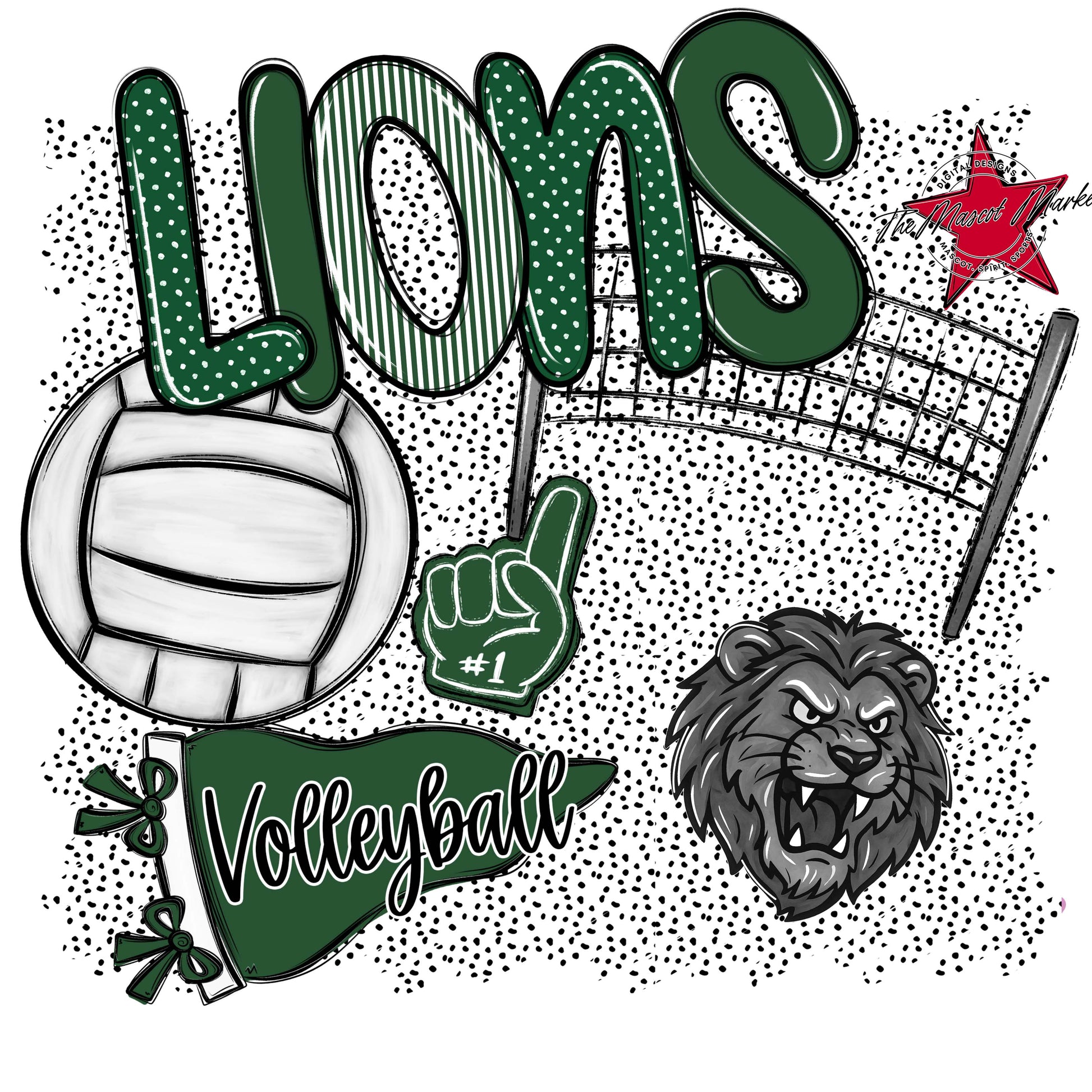 Lions Volleyball Spirit-Green
